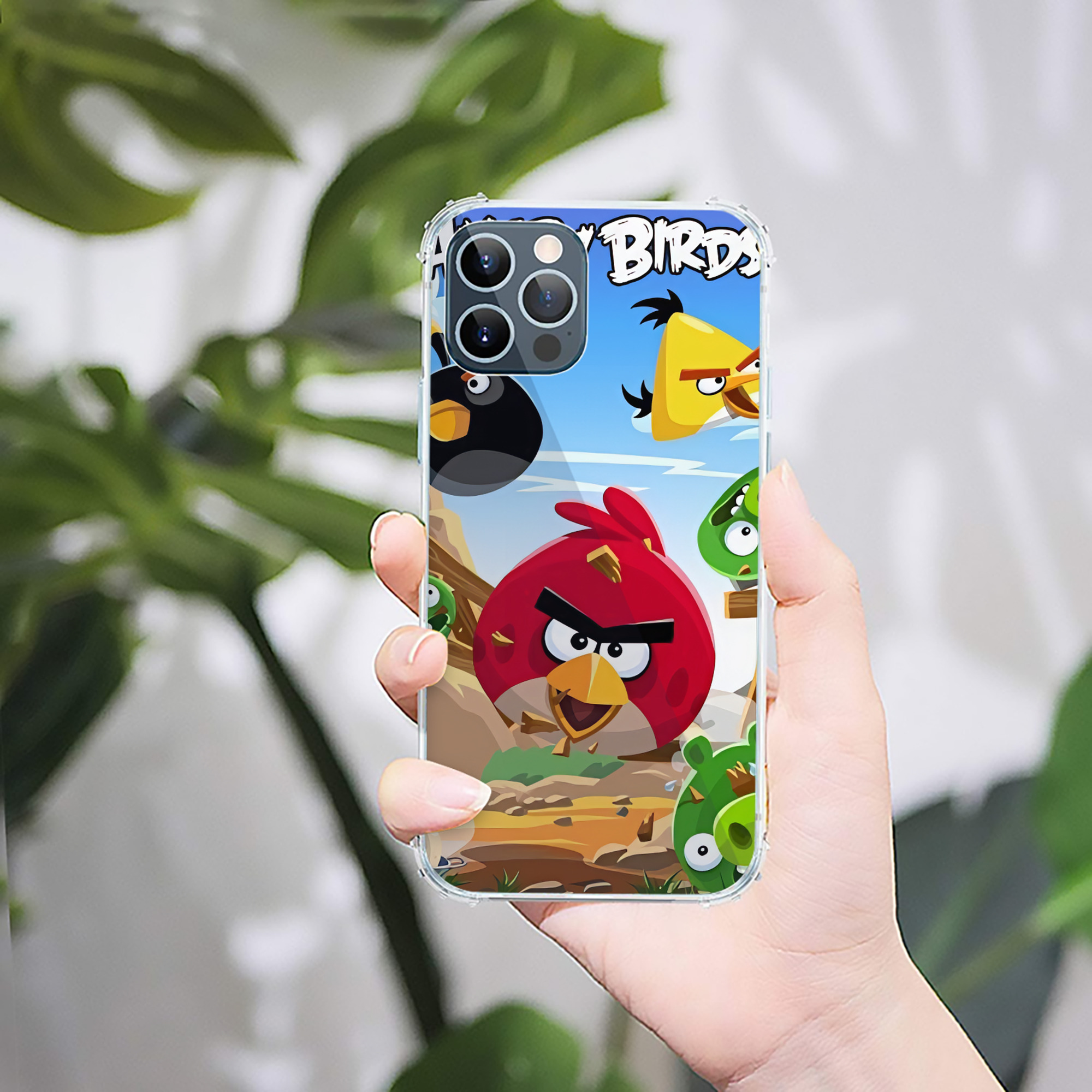（画像用） Angry Birds アングリーバード 【iPhone 12シリーズ対応】透明スマホケース（クリアソフトケース）
